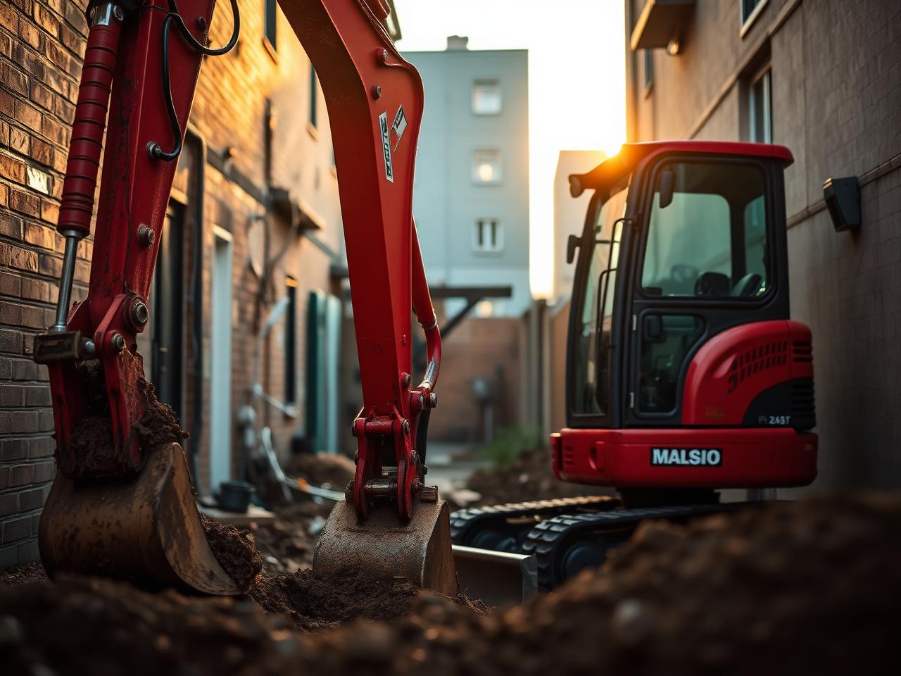 Minikraan SPT 499 met bediener